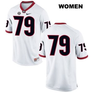 Women's Georgia Bulldogs NCAA #79 Isaiah Wilson Nike Stitched White Authentic No Name College Football Jersey GQS1054EH